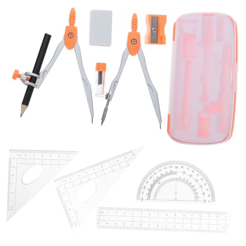 Uonlytech 10stücke Teiliges Zeichenset Für Schüler Mit Aufbewahrungsbox Lineal Winkelmesser Bleistift Radiergummi Anspitzer Und Minen Für Präzises Zeichnen Und Messen Schule Und von Uonlytech