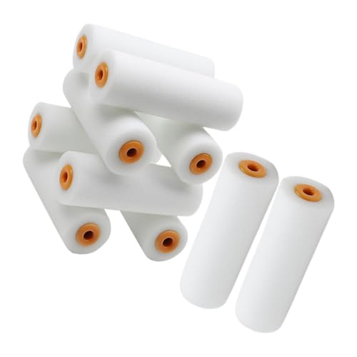 Uonlytech 10 Teiliges Schwamm farbroller Kleine Ersatz farbwalzen Weiche Langlebige für Hauswand Innenanstrich Einfache Montage Feines Muster Praktisch für Renovierungsarbeiten von Uonlytech