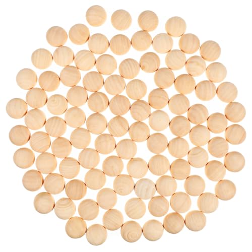 Uonlytech 100 Stück Halbe Holzkugeln Unlackierte Mini Holz Halbkugeln Bastelkugeln DIY Projekte Kinderhandwerk Bastelbedarf Naturholz von Uonlytech