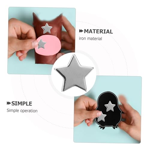 Uonlytech 100 Stück Mini Metall Brads mit Füßen Sternform Stabile Papierverschlüsse für Scrapbooking Basteln DIY Dekoration Silber von Uonlytech