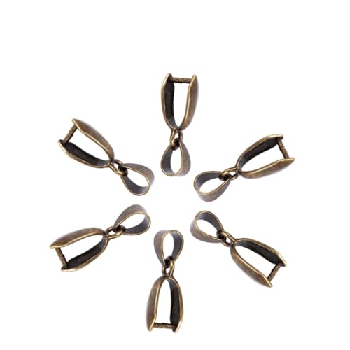 Uonlytech 100 Stück Pinch Clasp Bails Bronze Metall Schmuckverbinder DIY Zubehör für Halsketten Armbänder Schmuckherstellung Langlebig Rostfrei von Uonlytech