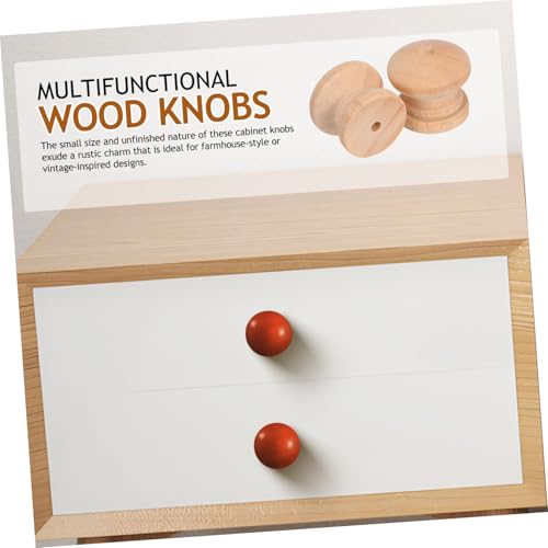 Uonlytech 100 Stück Unlackierte Holzknöpfe Pilzform Möbelgriffe für Kommoden Küchenschränke Einfache Montage Vielseitige Holzgriffe für Schrank und Dresser von Uonlytech