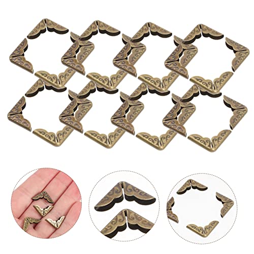 Uonlytech 100 Stück Vintage Metall Buch Ecken Schutz Retro Fotoalbum Kantenschutz Eisen Robuste Buchecken mit Feiner Verarbeitung Dekorative und Langlebige Schutzecken für Alben Menüs von Uonlytech