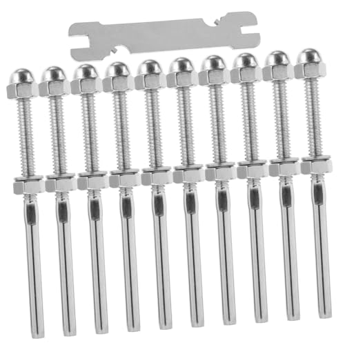 Uonlytech 10Stücke Kabelgeländer Kit Swaged Teiliges für Deck und Balkonverkleidungen Wetterfest und Rostbeständig Installieren von Uonlytech
