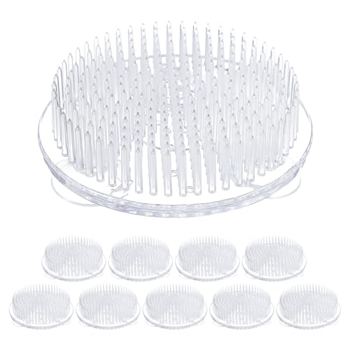 Uonlytech 10er Set Blumenhalter mit Saugnapf – Transparente Steckhilfe für Vasen – Runde Fixierung für Arrangements bei Hochzeiten und Feiern von Uonlytech