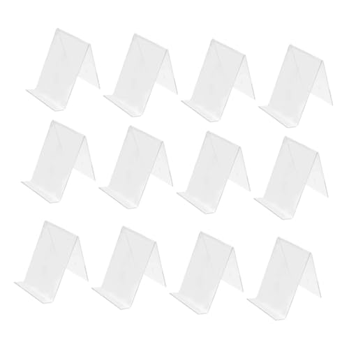 Uonlytech 12 Stück Buchstützenständer Gestell Stand klarer Buchständer transparenter Buchständer Desktop-Buchständer Notebook-Ausstellungsständer Verkaufsständer mit Leiste Acryl von Uonlytech