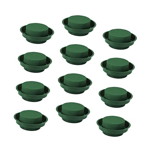 Uonlytech 12 Stück Teiliges Rundes Blumengesteck Kit mit Stark Saugfähigem Steckschaum in Grüner Schale für Hochzeits und Partydesigns DIY Blumenarrangements von Uonlytech