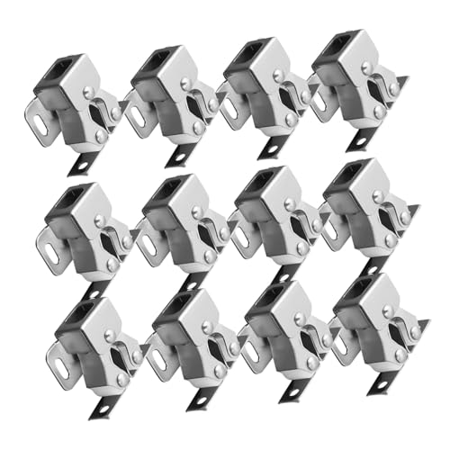 Uonlytech 12 Stück Teiliges Schranktür schnäpper Edelstahl Robuster Doppel rollenschnäpper mit Langlebiger Feder Geräuschdämpfend Sicherer Türverschluss für Möbel und Küchenschränke von Uonlytech