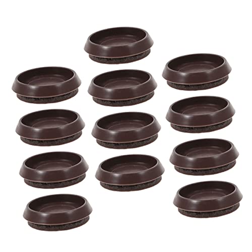 Uonlytech 12St fester Rollenbecher Nicht-Möbelpads Kreis Bettrollenbecher Untersetzer für Möbel Beleg Rad fußbodenmatte furniture gliders stühle Bodenschutz Möbelauflagen Plastik Light Brown von Uonlytech