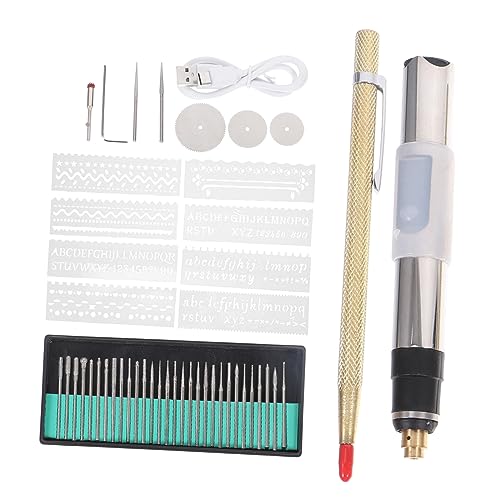 Uonlytech 1Satz Elektrischer Gravurstift Mit Gang USB Aufladbar Teiliges Für Polieren Und Gravieren Für DIY Projekte Und Metallbearbeitung von Uonlytech