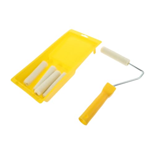 Uonlytech 1Satz Farbroller Malerbedarf für Wände Türen und Möbel mit Farbrollerhalter und Tablett für Präzise Wand und Flächenmalerei für Wasser und Ölbasisfarben von Uonlytech
