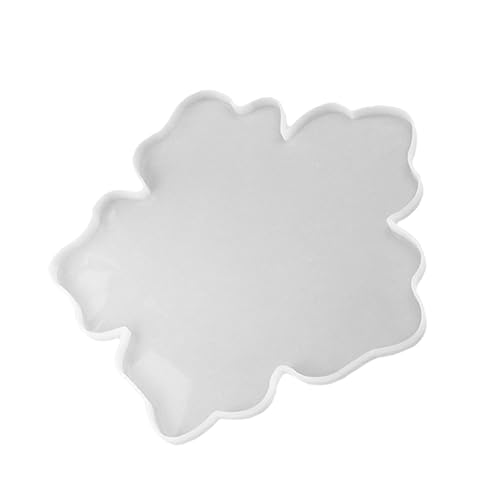 Uonlytech 1Stück Silikonform für DIY Untersetzer mit Spiegeloberfläche Blumendesign Epoxidharz Gießform für Home Decor und Handwerksprojekte Weiß von Uonlytech