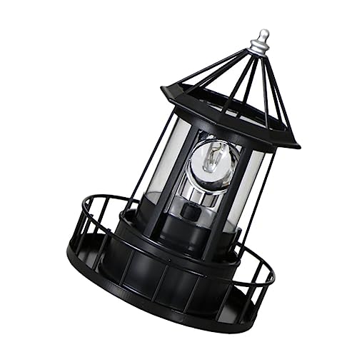 Uonlytech Solar Rotierenden Leuchtturm Licht Dekorative Outdoor Lampe Für Landschaft Solar Hohe Lampe Schwarz Garten Wohnkultur von Uonlytech