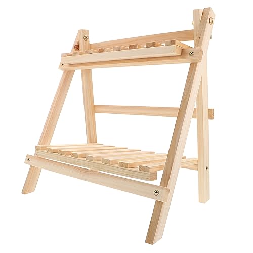 Uonlytech 2 Holzregal Schrankorganisatoren Und Aufbewahrung Doppelt Schreibtischorganisatoren Desktop Stand Bücherregal Holzmake -up -organisator Tischablage Khaki Hölzern von Uonlytech