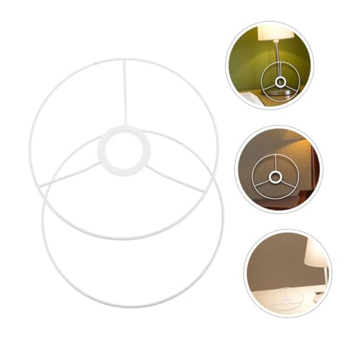 Uonlytech 2 Paare Vintage Lampenschirm rahmen Rund mit Fassung Stabile DIY Lampenschirm halter für Tisch Steh Hängelampen Kreative Retro Leuchtenzubehör von Uonlytech