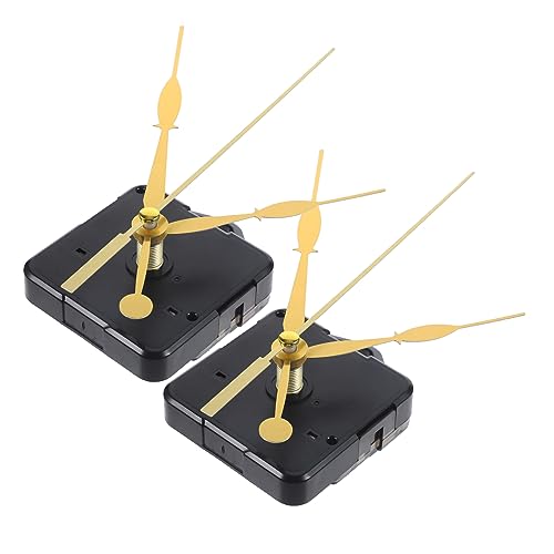 Uonlytech 2 Sätze Bewegung Funkwanduhr elektronische Projektkits Pendel Wanduhr goldene Uhr Wall Clock Quarzuhrwerk Ersatz-Uhrwerk Reparaturteile für Uhrwerke Uhrwerk zum Austausch Plastik von Uonlytech