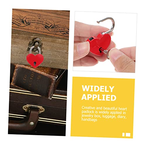 Uonlytech 2 Sätze Herzförmige Vorhängeschlösser mit Schlüssel Rote Liebesschlösser für Tagebuch Schmuckbox Gepäck und Geschenk Robuste Kleine Schlösser für Reise und Alltagsschutz von Uonlytech