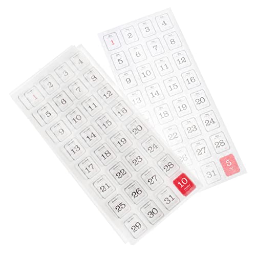 Uonlytech 2 Sätze Selbstklebende Kalenderaufkleber Planer-Aufkleber Monatsaufkleber Wandkalender Weiß Kalender Sticker Aufkleber Kalender Index-Flags des Kalenderplaners dekorative Aufkleber von Uonlytech