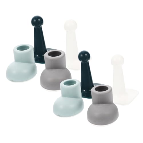 Uonlytech 2 Sätze Silicone Türstopper Teilig Weiß Dunkelblau Hellblau Türpuffer ohne Bohren Geräuschloser Wand und Türknauf Schutz für Glastüren von Uonlytech