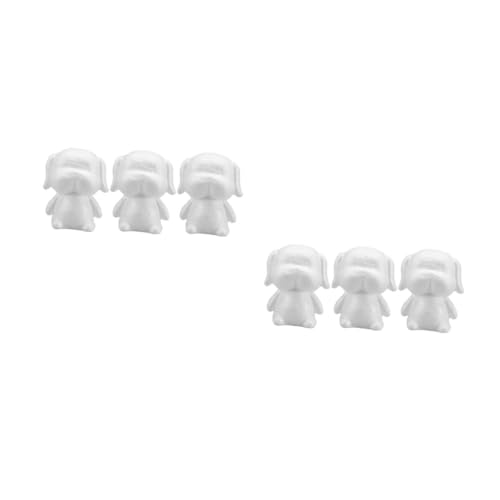 Uonlytech 2 Sätze Teiliges DIY Hundemodell Für Malspielzeug Bastelideen Weiße Unbemalte Foam Figuren Für Dekoration 3 Stück * 2 von Uonlytech