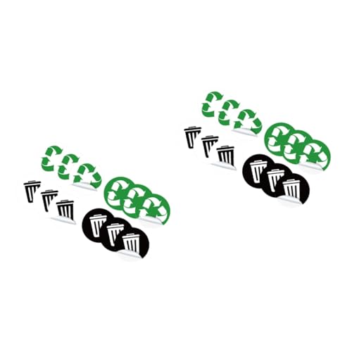 Uonlytech 2 Sätze Teiliges Selbstklebendes Recycling Aufkleber Für Mülleimer Wasserdichte Und Abnehmbare Sticker Zur Mülltrennung Und Sortierung Für Haushalt 12 Stück * 2 von Uonlytech