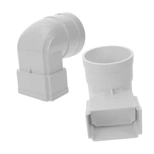 Uonlytech 2 Stück Abflussrohr Regentonne Fallrohrumlenker Regenfallrohrverlängerung Fallrohradapter Fallrohrverbinder Dachregenwasserumlenker Dachrinnenadapter Fallrohr Kunststoff Weiß von Uonlytech