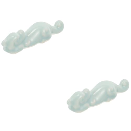 Uonlytech 2 Stück Celadon Chilong Stifthalter Netter Stifthalter Pinselhalter streichen Stift und Bürstenhalter Stift Steht Unterstützung für Schreibpinsel Lackierpinselgestelle Keramik von Uonlytech