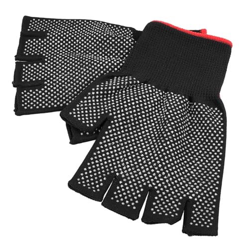 Uonlytech 2 Stück Halbfinger-Schutzhandschuhe Fingerlose Arbeitshandschuhe Für Den Bau Nylon Fitness Radfahren Motorradhandschuhe von Uonlytech