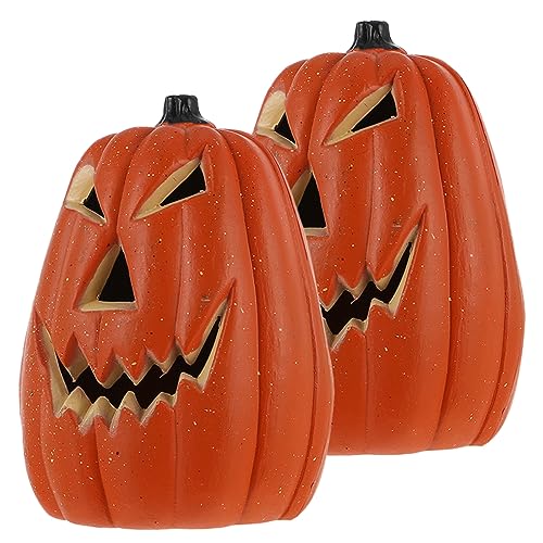 Uonlytech 2 Stück Halloween Deko Kürbisgesicht Statue Robustem Material Handgefertigt Einzigartige Gruselige Partydekoration für Innen und Außen Halloween Tischdekoration Uonlytech 2 Stück Halloween Deko Kürbisgesicht Statue Robustem Material Handgefertigt Einzigartige Gruselige Partydekoration für Innen und Außen Halloween Tischdekoration von Uonlytech