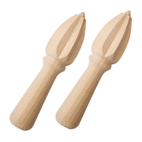 Uonlytech 2 Stück Handpresse Zitruspressen Robuste Holz Zitronenpresse Manuelle Saftpresse für Orangen Zitronen Spill Freies Design Einfache für Frischen Fruchtsaft von Uonlytech