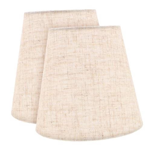 Uonlytech 2 Stück Kleine Lampenschirme aus Leinenstoff Handgewebt Retro-stil Weiches Licht für Tisch- Wand Deckenlampen Nachhaltige Umweltfreundliche Haushaltslampenschirme von Uonlytech