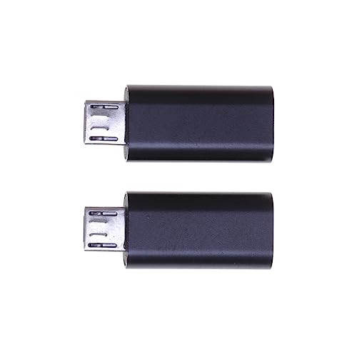 Uonlytech 2 Stück Pin Weiblich Kabel Micro USB für Smartphone Tablet Power Bank Schwarz Einfacher Kompakt und Robust für Ladeanwendungen von Uonlytech