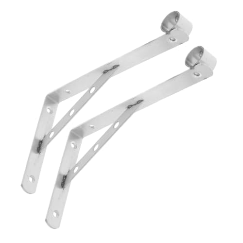 Uonlytech 2 Stück Seitenwand Kleiderhalterung Kleiderständer Dreieckige Stangenstrebe Eckstangenstrebe Metallstützwinkel Eckstangenhalter Regalstütze Silber von Uonlytech