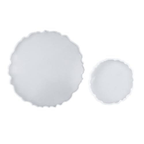 Uonlytech 2 Stück Silikon Tray Mold Rund DIY Servier Aufbewahrungstablett Form Silikonform für Handgemachte Tabletts Snack Dessert Präsentation Kreative Bastelaccessoires von Uonlytech