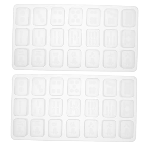 Uonlytech 2 Stück Silikonform Mahjong DIY Teilig Widerstandsfähig Reißfest Leicht zu Entformen Kreativ für Harz Schmuckherstellung Freizeitspaß Geschenkidee Zufällige Farbe Zufällige Farbe von Uonlytech