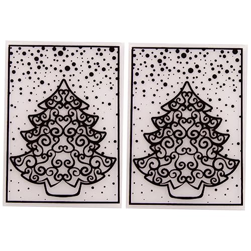 Uonlytech 2stücke Prägeschablonen Stanzformen Zum Basteln Baum-Design DIY Schablone Kunststoff Vorlage Bump Präge Für Album Scrapbooking Ordner Papier Dekor von Uonlytech