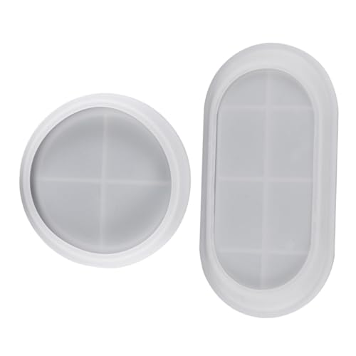 Uonlytech 2 Stück Teiliges Silikonform für DIY Aufbewahrungstablett Oval und Rechteckig Langlebige Flexible Epoxidharz Gießform für Bastelzubehör und Kreative Handwerksprojekte von Uonlytech