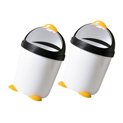 Uonlytech 2 Stück Tischmülleimer mit Deckel Pinguin Abfallkorb für Auto und Schreibtisch Niedlicher Mülleimer für Küche Schlafzimmer und Badezimmer Uonlytech 2 Stück Tischmülleimer mit Deckel Pinguin Abfallkorb für Auto und Schreibtisch Niedlicher Mülleimer für Küche Schlafzimmer und Badezimmer von Uonlytech