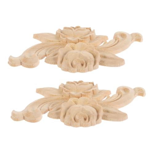 Uonlytech 2 Stück Unlackierte Applikationen Geschnitzte Blumendekoration aus Massivem Material Vielseitige Möbelornamente für Schrank Tür Bett DIY Ornamente zum Bemalen und Dekorieren Uonlytech 2 Stück Unlackierte Applikationen Geschnitzte Blumendekoration aus Massivem Material Vielseitige Möbelornamente für Schrank Tür Bett DIY Ornamente zum Bemalen und Dekorieren von Uonlytech