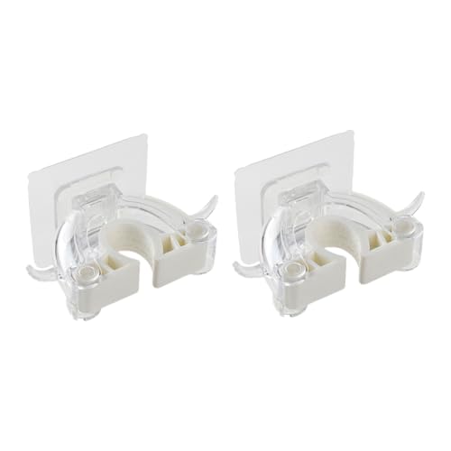 Uonlytech 2 Stück Wandhalterung Mop Haken Kunststoff ohne Bohren Selbstklebend Praktischer Besenhalter Clip für Haushalt Küche Bad Transparenter Organizer für Mop und Besen Strapazierfähig von Uonlytech