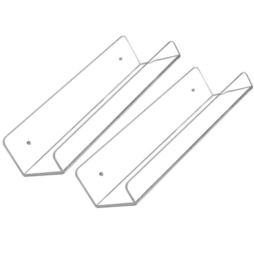 Uonlytech 2 Stück Wandmontierter Duschablage Transparentes Badezimmer Regal für Shampoo und Handtücher Schrauben Bohren Erforderlich von Uonlytech