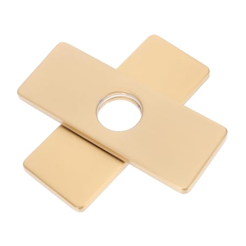 Uonlytech 2 Stück Wasserhahn Dekorationsgrundplatte Duschflansch Abdeckplatte Sanitär Abdeckplatten Duschplattenabdeckung Duschlochabdeckung Küchenhahnlochabdeckung Goldener Edelstahl von Uonlytech