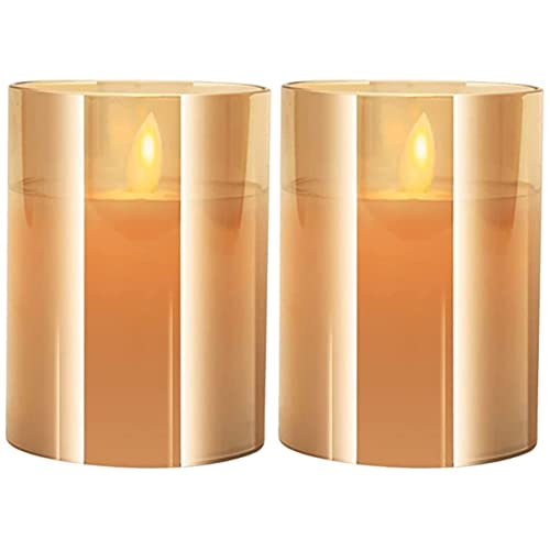 Uonlytech 2 Stücke Kerzen Lichter Batterie Betrieben 10cm Acryl Shell Weiches Licht Flammenlose Dekorative Für Home Party von Uonlytech
