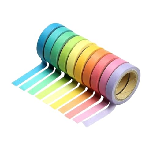 Uonlytech 20 Rollen Teiliges Washi Tape Regenbogenfarben Dekoratives Papierklebeband für Geschenkverpackung DIY Basteln Scrapbooking Planer Vielseitig Einsetzbar Modisches Design von Uonlytech