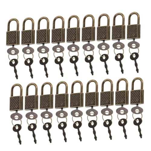 Uonlytech 20 Stück Mini Vorhängeschlösser Vintage Bronze Kleine Tragbare Sicherheitsschlösser aus Zinklegierung mit Retro Kupferoptik Inklusive Schlüssel Geeignet für Tagebücher Koffer Uonlytech 20 Stück Mini Vorhängeschlösser Vintage Bronze Kleine Tragbare Sicherheitsschlösser aus Zinklegierung mit Retro Kupferoptik Inklusive Schlüssel Geeignet für Tagebücher Koffer von Uonlytech