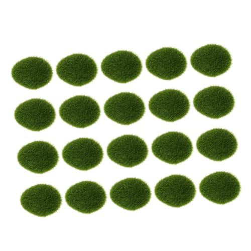 Uonlytech 20 Stück Simulations Stein Gartensimulation Moosstein gefälschter grüner Mooskugelstein klein eingetopft Landschaft Moosfelsen einmachgläser Terrarium Mooskugel Dekoration Moosball von Uonlytech