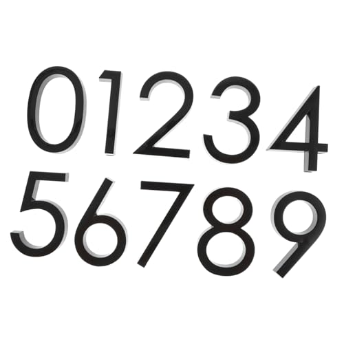 Uonlytech 20 Stück Teiliges Hausnummernschild aus Langlebigem Industrieharz mit Metalloptik Selbstklebend für Tür Briefkasten Büro und Wohnung Moderne Zahlenaufkleber für Glatte Oberflächen von Uonlytech