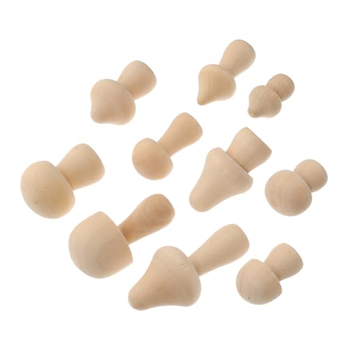 Uonlytech 20 Stück Teiliges Unbemalte Holzpilze DIY Mini holzfiguren zum Bemalen Natürliche Mini pilzstatuen für Bastelprojekte und Tischdeko Geeignet für Garten Wohnaccessoires von Uonlytech
