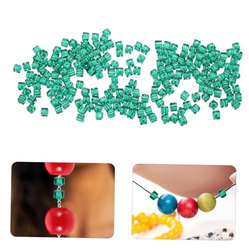Uonlytech 200 Stück Facettierte Glaswürfel Perlen Transparente Lose Spacer Schmuckperlen für Halsketten Armbänder DIY Basteln Tiefes Grün Multifacettiert Kristallähnlich Vielseitig von Uonlytech