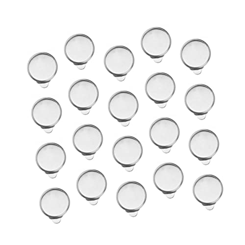 Uonlytech 20Stücke DIY Ohrclip Zubehör Ohrclips für Selbstgemachte Ohrclips Flache Runde Klippohrringe Modisches Ohrclip Tablett Schmuckherstellung von Uonlytech